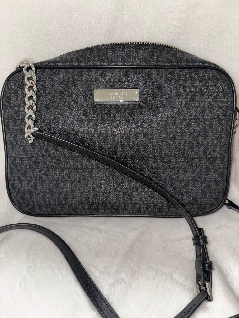 Michael Kors Black Crossbody with Silver Hardware